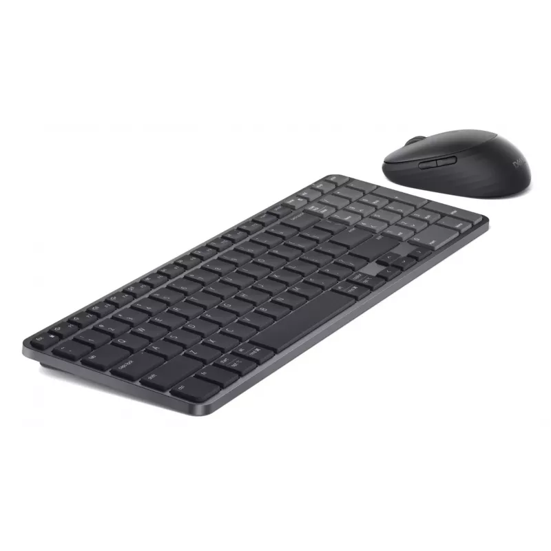 Dell Pro 7 conjunto de teclado e rato compacto recarregável - KM746 - US International (QWERTY) - cinzento titânio
