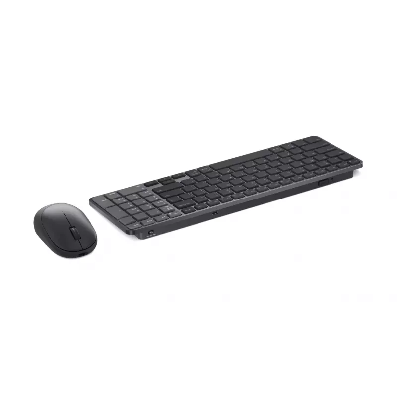 Dell Pro 7 conjunto de teclado e rato compacto recarregável - KM746 - US International (QWERTY) - cinzento titânio