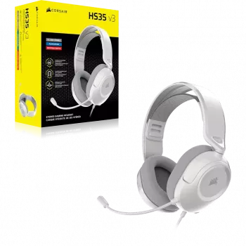 Headset de gaming com fios Corsair HS35 v3 branco