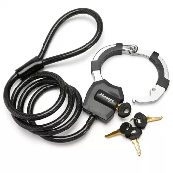 Cadeado de cabo Master Lock Street Cuff com chave - preto - 1000 mm - 8 mm