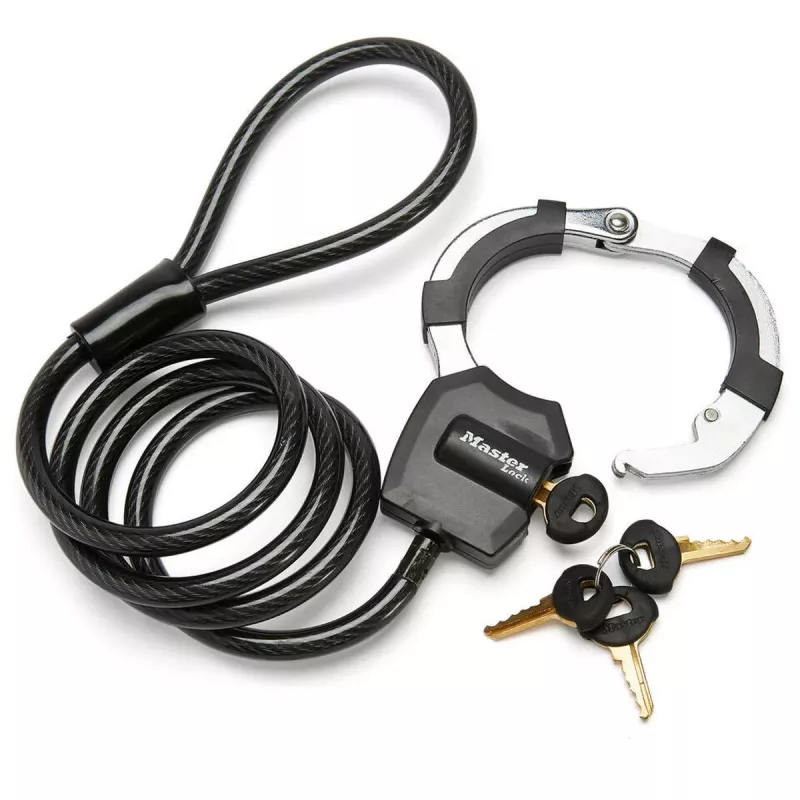 Cadeado de cabo Master Lock Street Cuff com chave - preto - 1000 mm - 8 mm