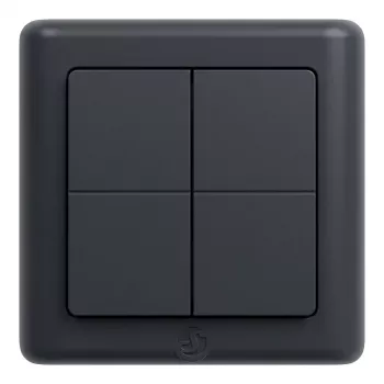 Interruptor de parede Shelly BLU Wall Switch 4 ZB DK - 4 teclas Zigbee/Bluetooth, Cinzento