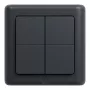 Interruptor de parede Shelly BLU Wall Switch 4 ZB DK - 4 teclas Zigbee/Bluetooth, Cinzento