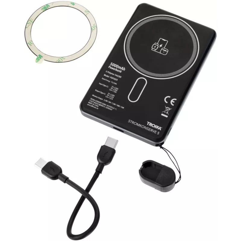 TROIKA Powerbank STROMKONSERVE 5 (POP50/TI) - 5000 mAh, Titânio