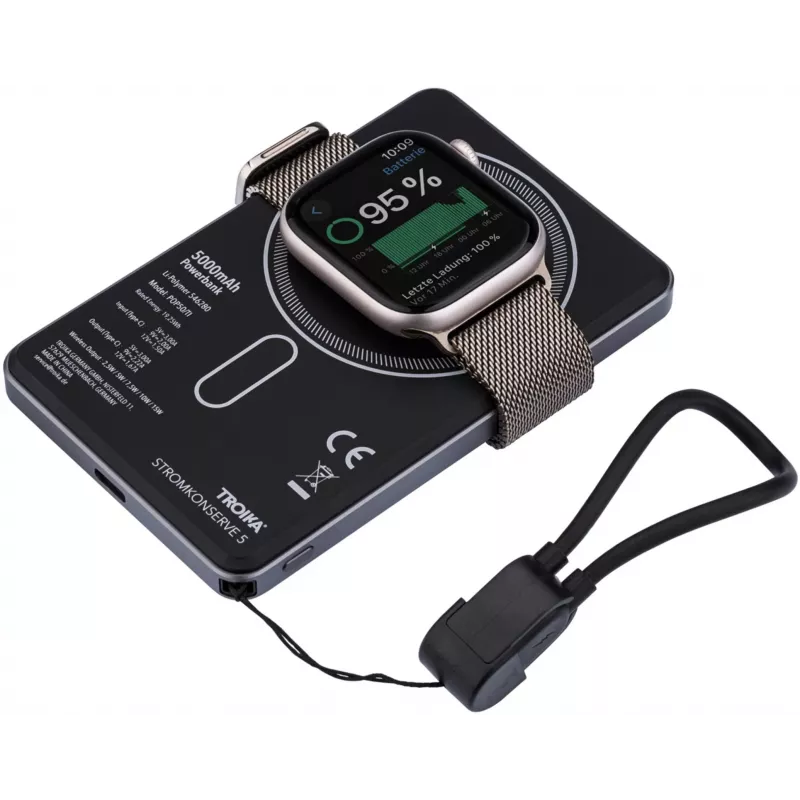 TROIKA Powerbank STROMKONSERVE 5 (POP50/TI) - 5000 mAh, Titânio