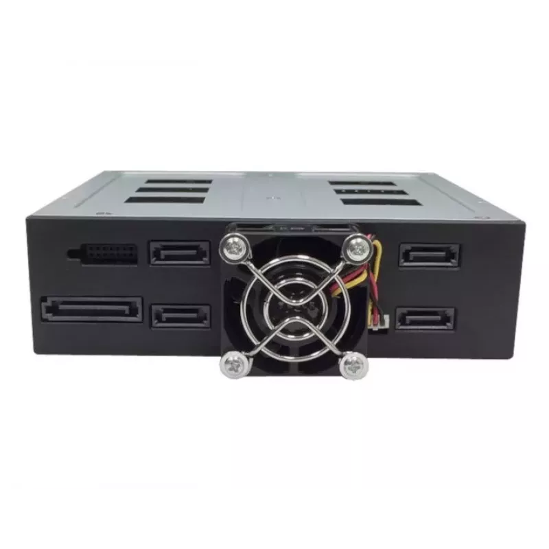 Jou Jye JJ-N-49SS-T 12G Gaveta hot-swap SATA/SAS de 4 baías de 2,5 polegadas para compartimento de 5,25 polegadas - Preto