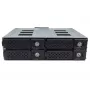 Jou Jye JJ-N-49SS-T 12G Gaveta hot-swap SATA/SAS de 4 baías de 2,5 polegadas para compartimento de 5,25 polegadas - Preto