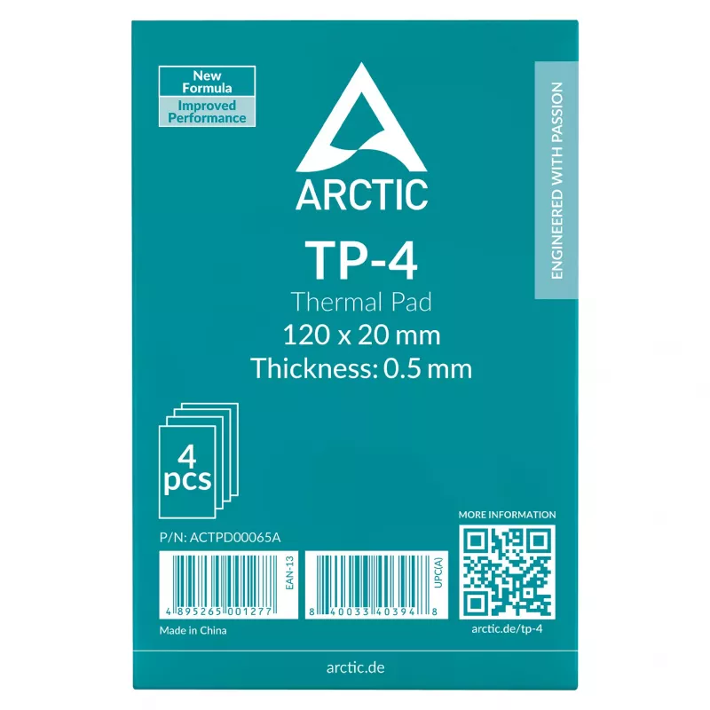 ARCTIC TP-4 Pad térmico pack de 4 120x20x0,5mm Cinzento