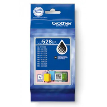 Cartucho de tinta preto de alto rendimento Brother LC528BKP (original, 2400 páginas)