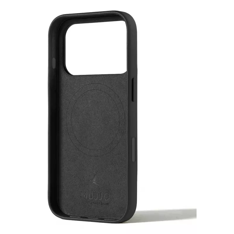 Capa de pele Mujjo para iPhone 17 Pro com MagSafe (Preto)