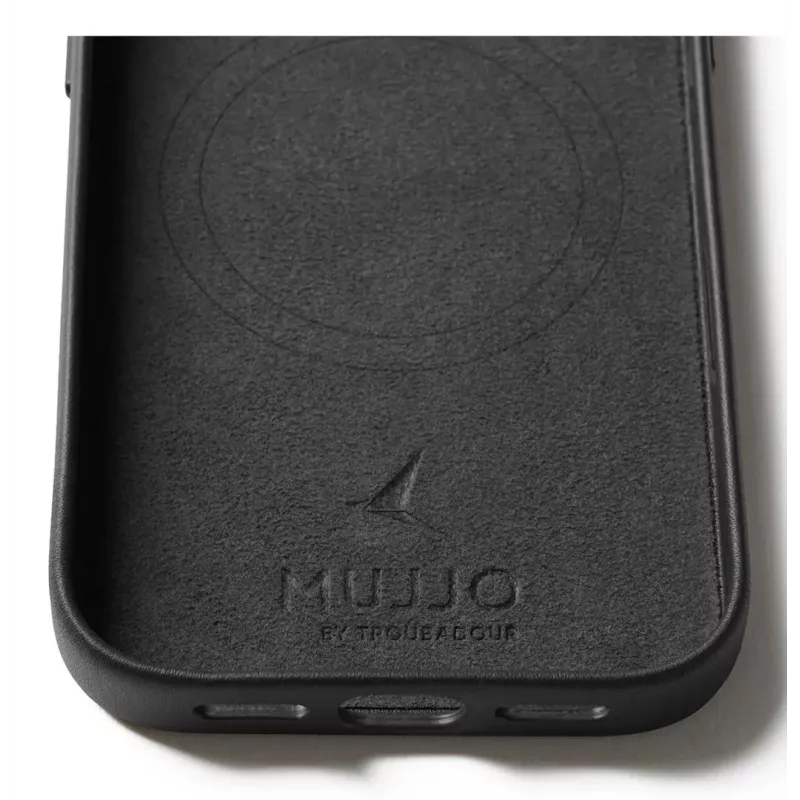 Capa de pele Mujjo para iPhone 17 Pro com MagSafe (Preto)