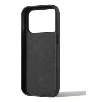 Capa de pele com carteira Mujjo para iPhone 17 Pro com MagSafe (Preto)