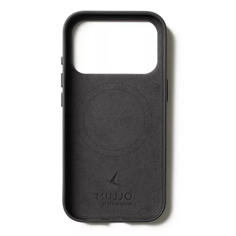 Capa de pele com carteira Mujjo para iPhone 17 Pro com MagSafe (Preto)