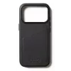 Capa de pele com carteira Mujjo para iPhone 17 Pro com MagSafe (Preto)