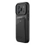 Capa de pele com carteira Mujjo para iPhone 17 Pro com MagSafe (Preto)