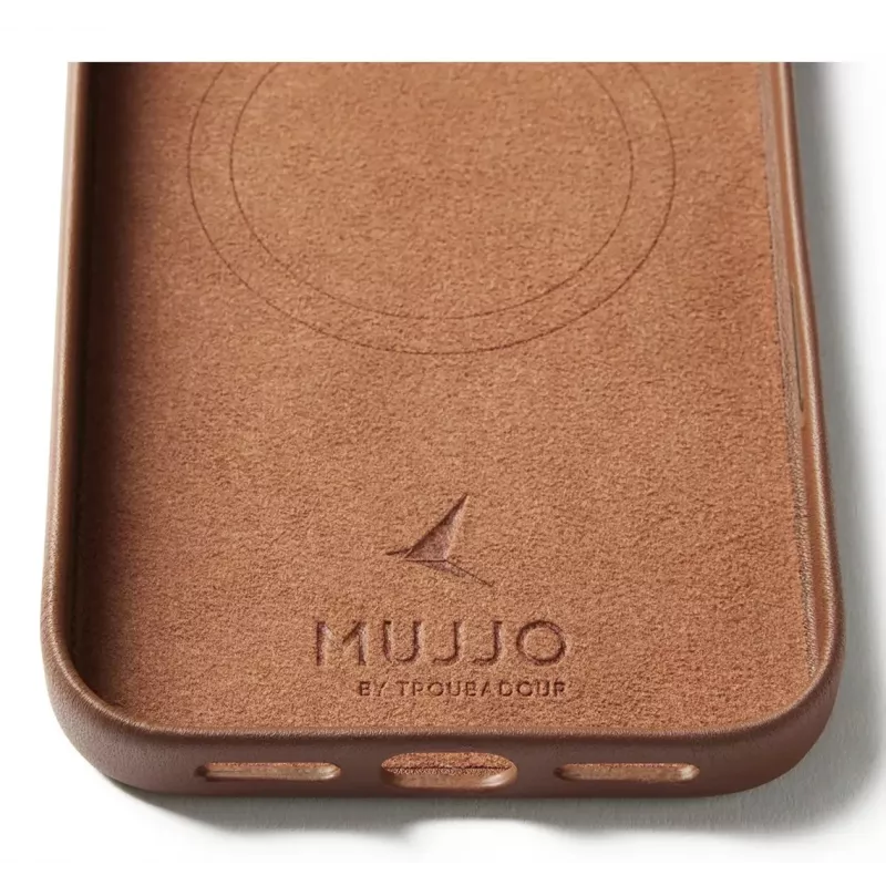 Capa de pele Mujjo para iPhone 17 Pro Max com MagSafe (Tan)