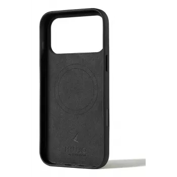 Capa de pele com carteira Mujjo para iPhone 17 Pro Max com MagSafe (Preto)