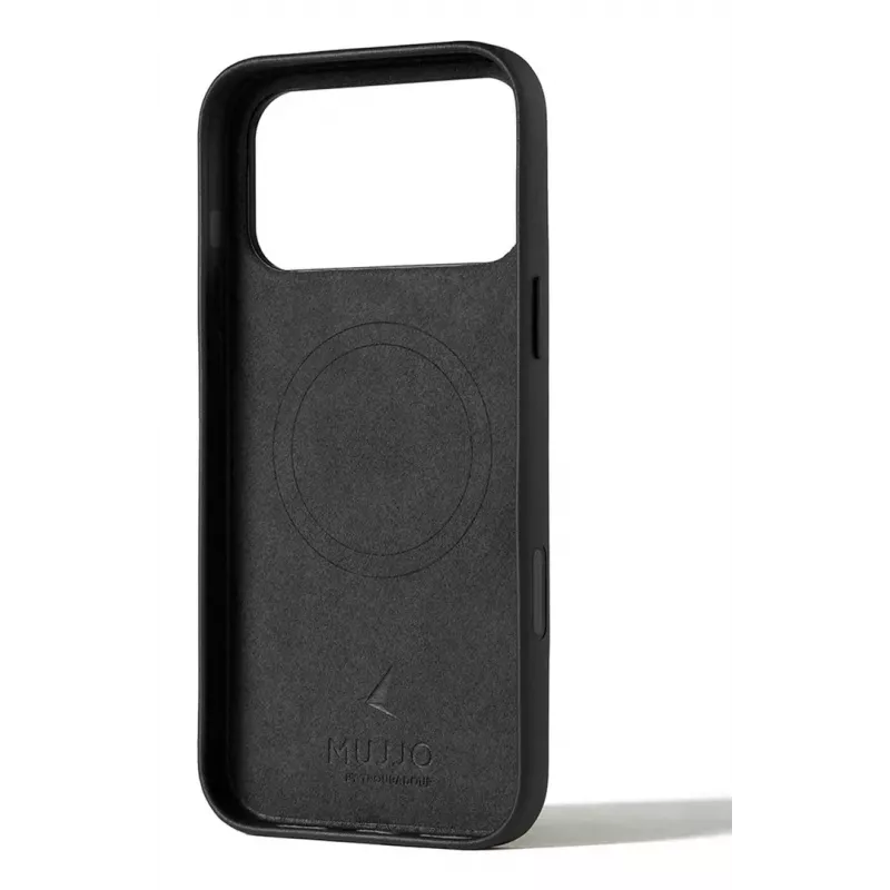 Capa de pele com carteira Mujjo para iPhone 17 Pro Max com MagSafe (Preto)