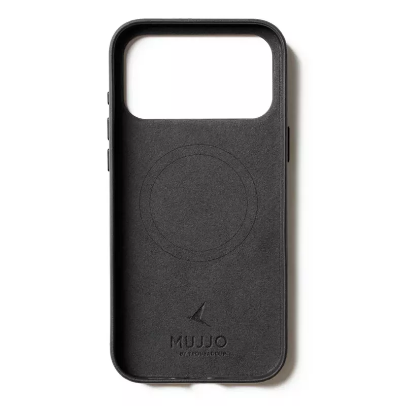 Capa de pele com carteira Mujjo para iPhone 17 Pro Max com MagSafe (Preto)