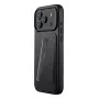 Capa de pele com carteira Mujjo para iPhone 17 Pro Max com MagSafe (Preto)