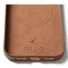 Capa de pele com carteira Mujjo para iPhone 17 Pro Max, compatível com MagSafe, Tan