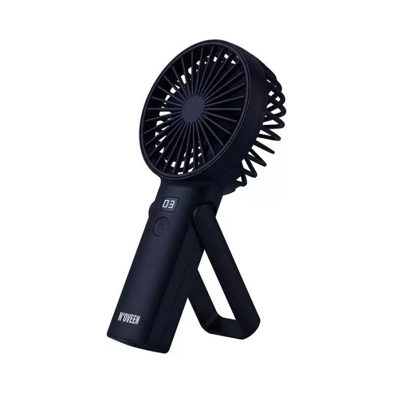 N'OVEEN F120 ventoinha portátil de mão e de secretária com bateria, USB, 1200 mAh, 3 velocidades, branco