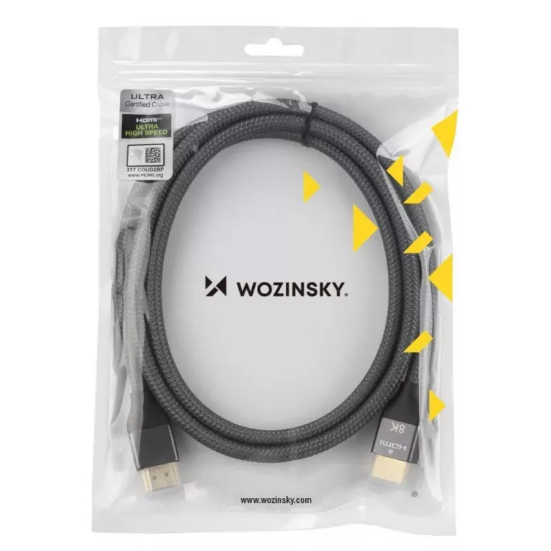 Wozinsky Cabo HDMI 2.1 8K 60Hz 48Gbps / 4K 120Hz / 2K 144Hz 2m Prateado (WHDMI-20)