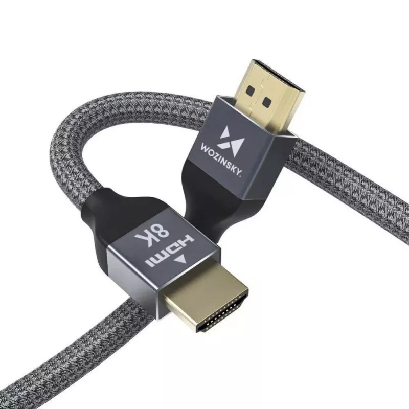 Wozinsky Cabo HDMI 2.1 8K 60Hz 48Gbps / 4K 120Hz / 2K 144Hz 2m Prateado (WHDMI-20)
