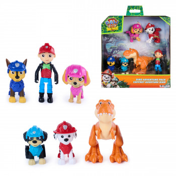 SPINMASTER Paw Patrol: The Dino Movie - conjunto de presentes de figuras Dino Adventure, pack de 6