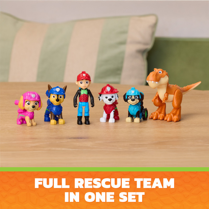 SPINMASTER Paw Patrol: The Dino Movie - conjunto de presentes de figuras Dino Adventure, pack de 6