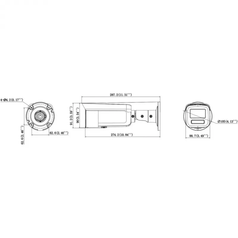 Hikvision DS-2CD2T46G3-4IZY(2.8/4mm)(BLACK) Câmara IP 4MP AcuSense, objetiva varifocal motorizada, Preto
