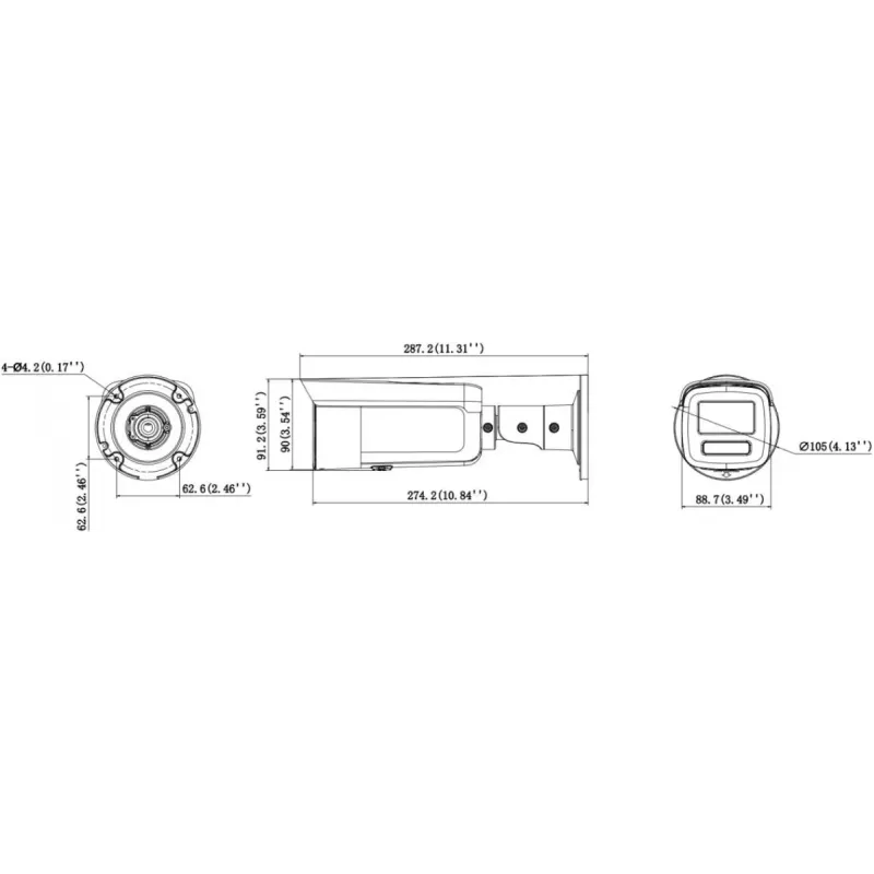 Hikvision DS-2CD2T46G3-2IZY(2.8/4mm)(BLACK) Câmara IP Bullet 4MP AcuSense