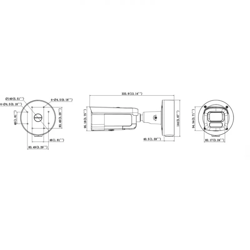 Hikvision DS-2CD26166G3-IZS2UY/SL(2812)eFBLACK Câmara de Rede Bullet 16MP com AcuSense, objetiva varifocal motorizada, Preto