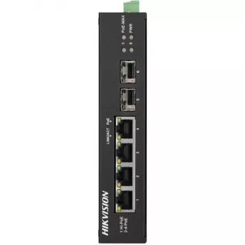 Hikvision Pro Series DS-3T0506HP-E/HS Switch PoE Não Gerido, 6 Portas, 4 PoE, Orçamento 60W