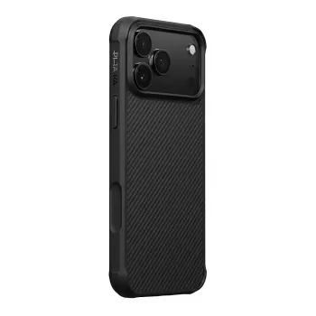 PITAKA Aramid ProGuard MagSafe Capa para iPhone 17 Pro Preto/Cinzento Twill