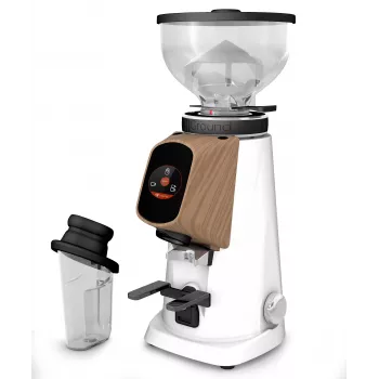 Moinho de café Fiorenzato AllGround Arctic White Matt Walnut 230V EU Dark-T Titanium