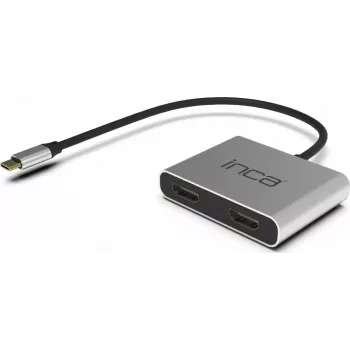 INCA ITPC-4 adaptador USB-C para 2x HDMI 4K30Hz USB-A USB-C PD 100W