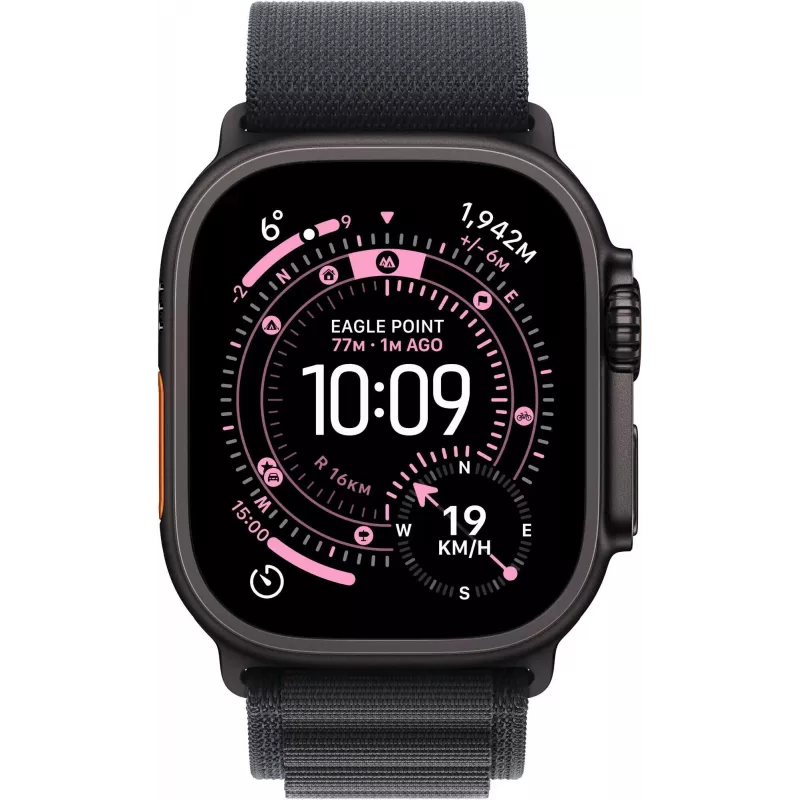 Apple Watch Ultra 3 GPS + Cellular 49mm Caixa de Titânio Preto com Alpine Loop Preto - Médio MF0V4QR/A
