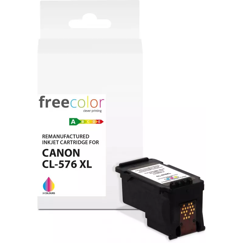 Freecolor Cartucho de tinta recondicionado Canon CL-576XL preto - Tricolor