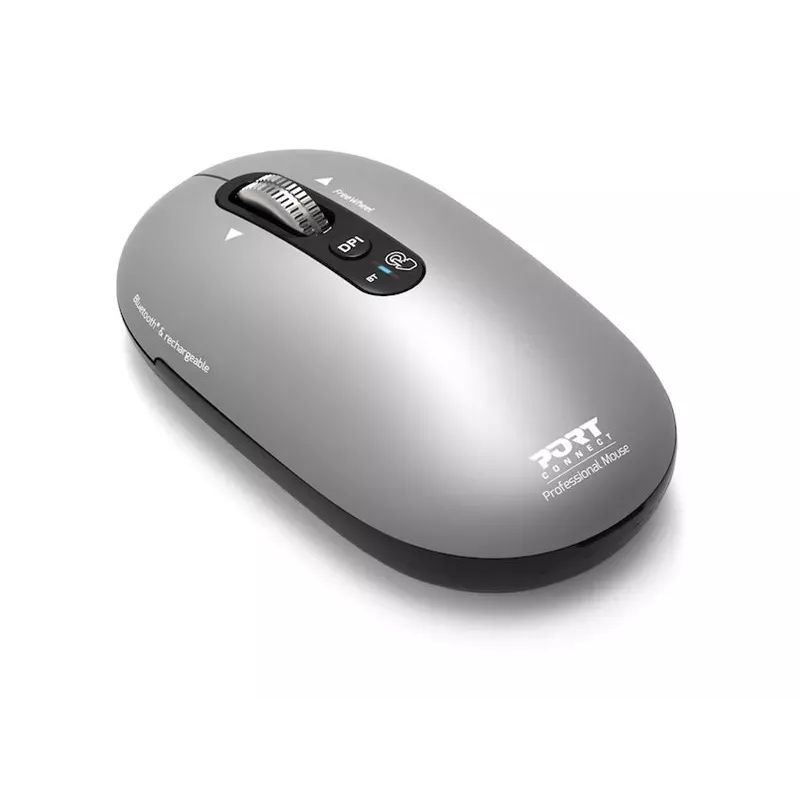 PORT Designs PORT Connect Professional PURE Rato sem fios recarregável - Ótico - 4 botões - 2,4 GHz, Bluetooth - Recetor USB - Preto