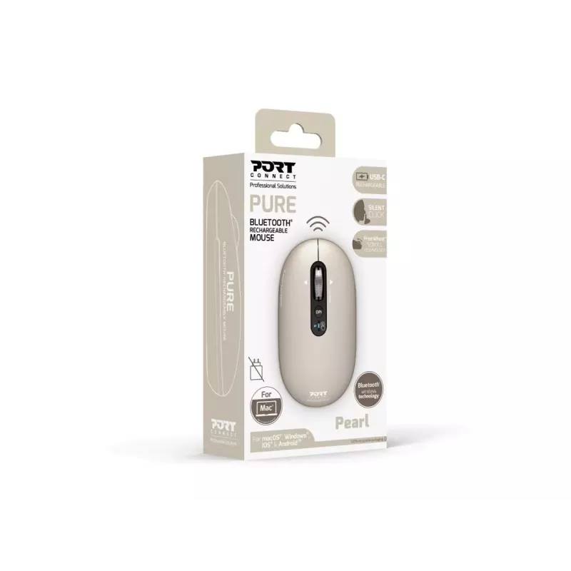 PORT Designs Pure MAC Rato ótico Bluetooth recarregável - Pearl