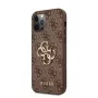 GUESS Capa rígida 4G Metal Logo Castanho para Apple iPhone 12 / 12 Pro