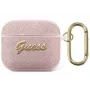 Guess GUA3SASMP Saffiano Script Metal Collection capa de proteção para Apple AirPods 3.ª geração, rosa