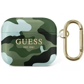 Guess GUA3UCAMA Camo Collection Capa protetora para Apple AirPods 3.ª geração - Verde/Cáqui