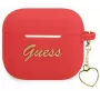 Capa Guess GUA3LSCHSR para AirPods 3 vermelha de silicone Charm Heart Collection