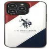 US Polo Assn Capa traseira Tricolor Embossed para Apple iPhone 14 Pro - branca
