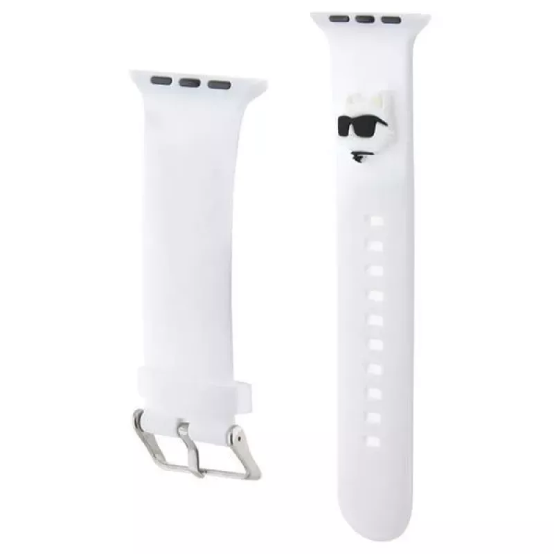 Karl Lagerfeld Bracelete de silicone 3D com cabeça Choupette para Apple Watch 38/40/41mm - branca