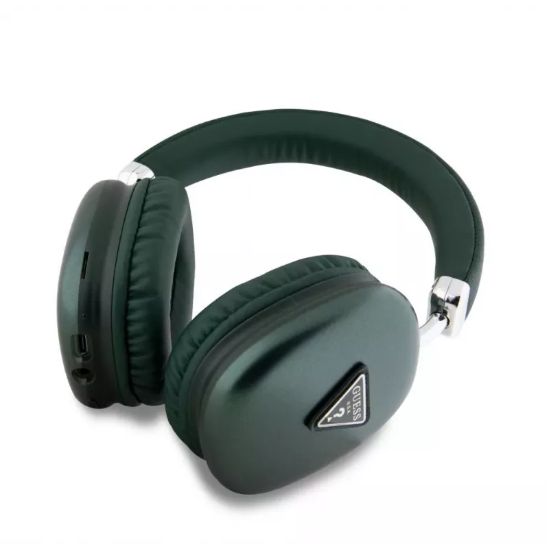 Guess Auscultadores Bluetooth 5.3 over-ear com logótipo 4G Triangle caqui