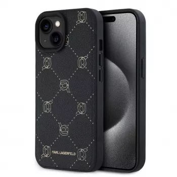 Karl Lagerfeld KLHMP15SPGKHPHK iPhone 15 6,1 polegadas Capa protetora Karl Head preta com MagSafe