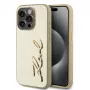 Karl Lagerfeld Capa Wrinkled Metal Signature para iPhone 15 Pro Max dourado